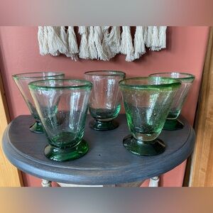 Sundance Artisan Recycled Green Glasses Set of 5